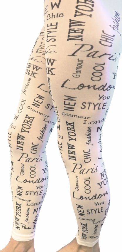 Legging met verschillende opschriften, 70 den. Maten S-M en L-XL. Per 3 stuks. - Afbeelding 6