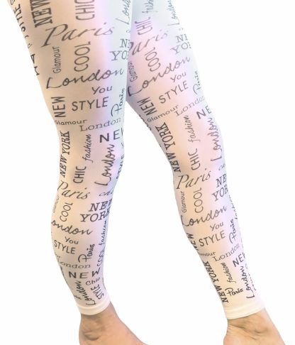 Legging met verschillende opschriften, 70 den. Maten S-M en L-XL. Per 3 stuks. - Afbeelding 5